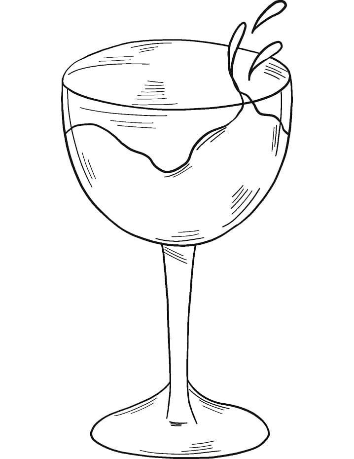 Desenho deCopo de Vinho 3 para colorir