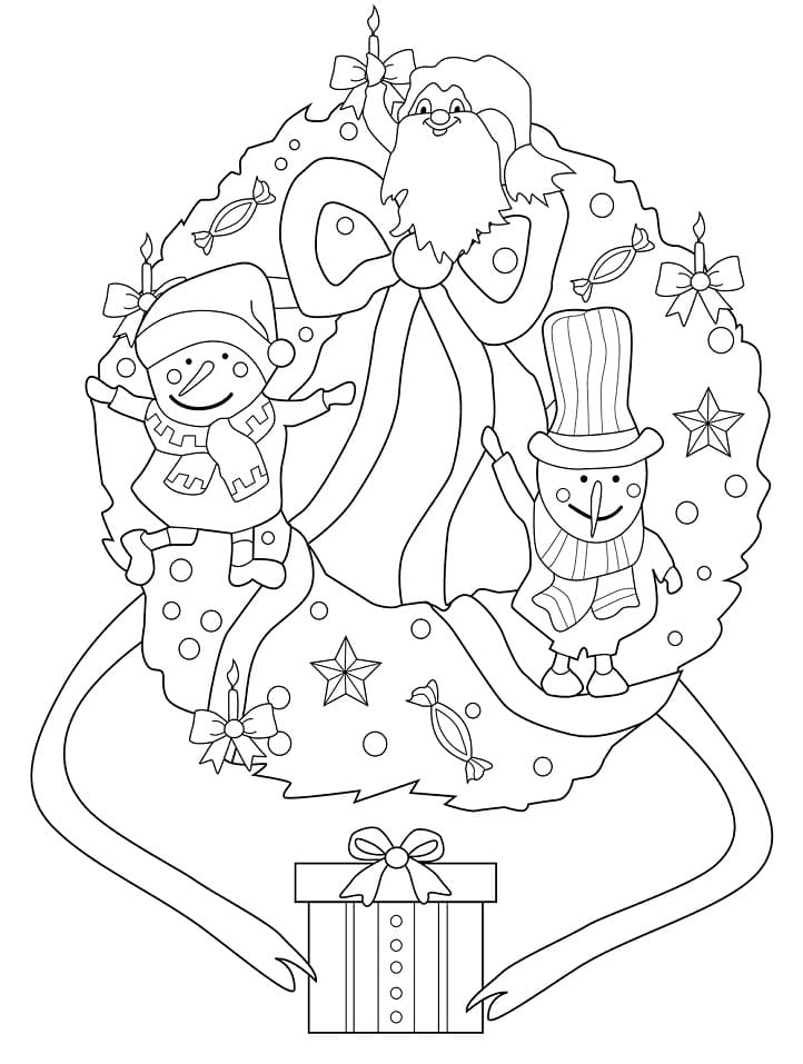 Desenho deCoroa de Natal 11 para colorir