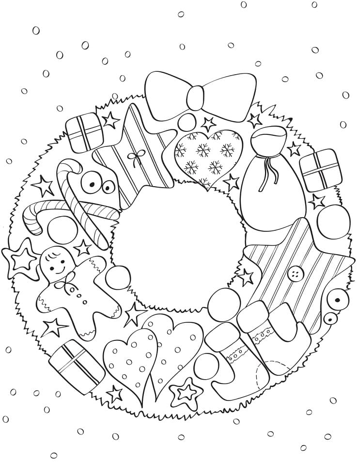 Desenho deCoroa de Natal 12 para colorir