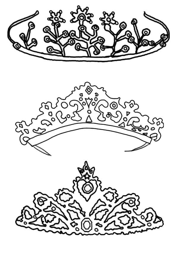 Desenho de Coroas de Princesa para colorir