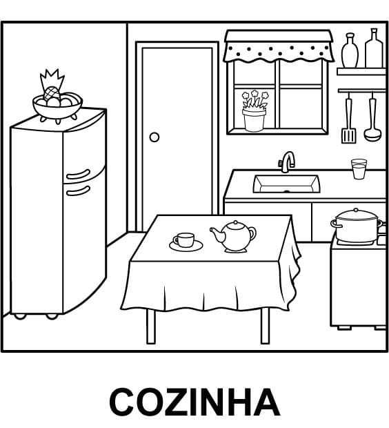 Desenhos de Cozinha para colorir