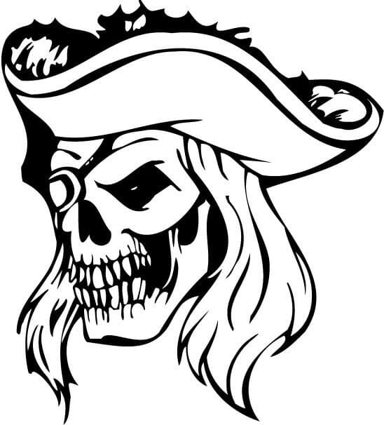 Desenho de Crânio de Pirata para colorir