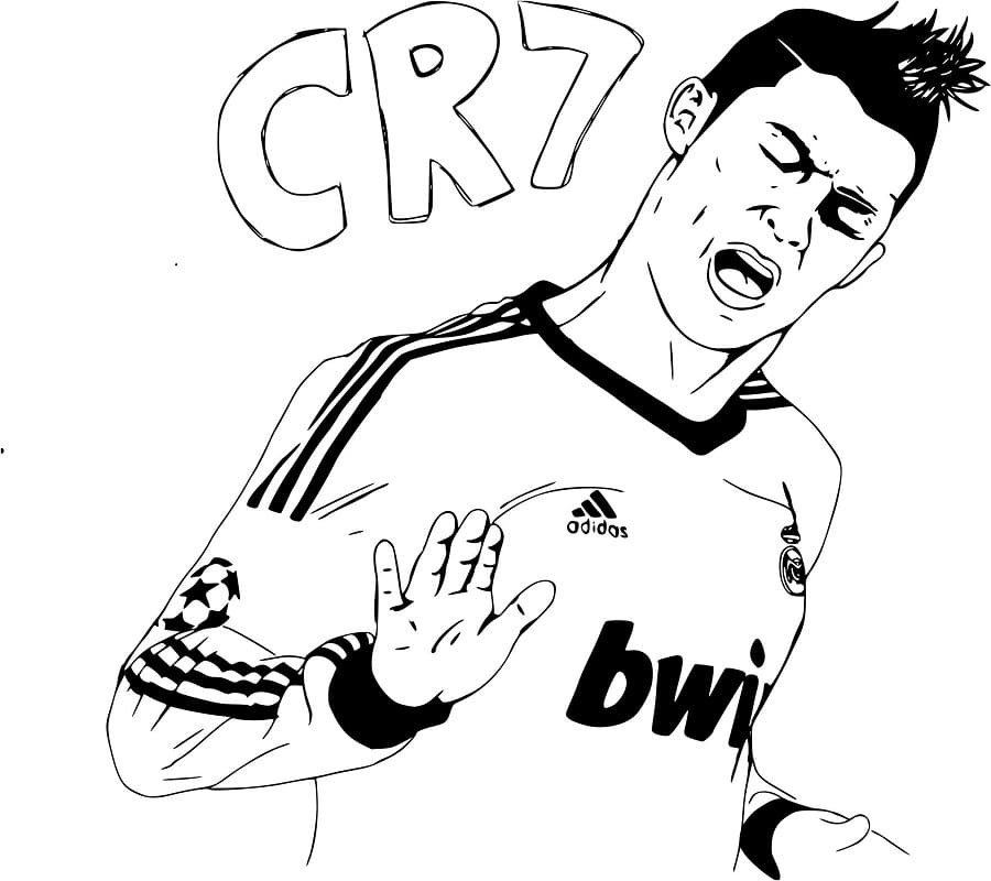 Desenho deCristiano Ronaldo 3 para colorir