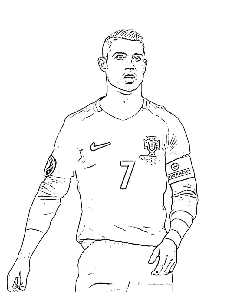 Desenho deCristiano Ronaldo CR7 1 para colorir