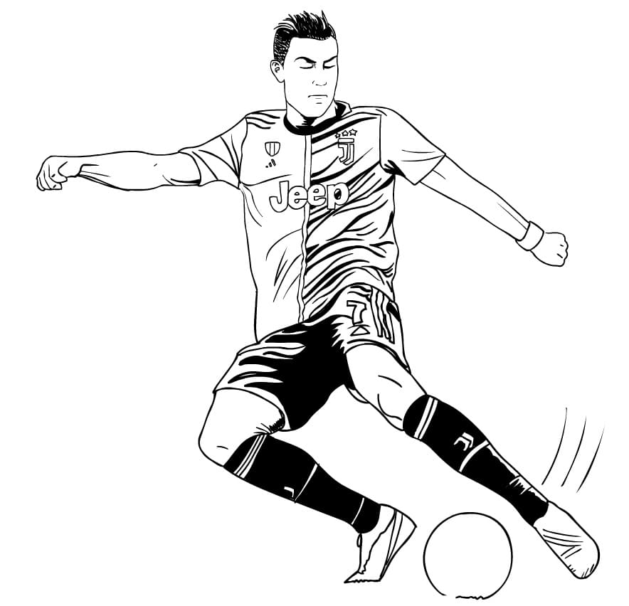 Desenho deCristiano Ronaldo CR7 3 para colorir