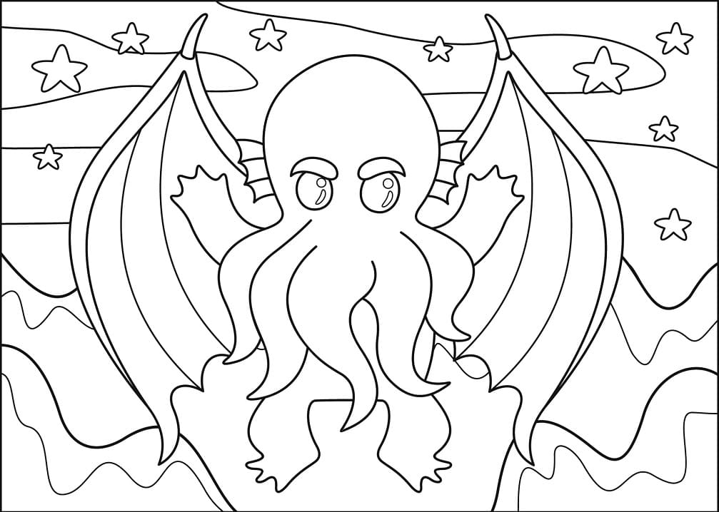 Desenho deCthulhu 2 para colorir