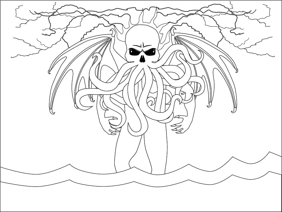 Desenho deCthulhu 3 para colorir