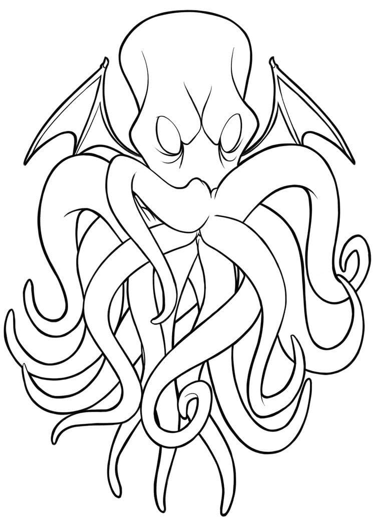 Desenho deCthulhu Assustador para colorir