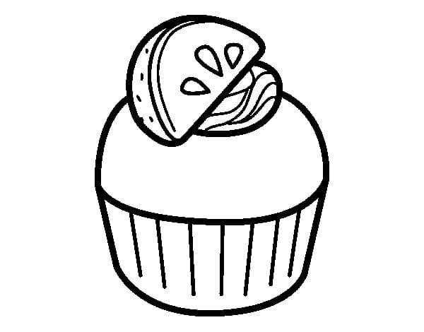 Desenho deCupcake de Laranja para colorir