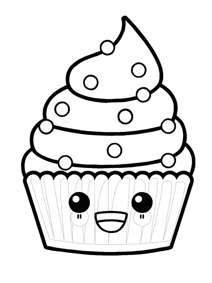 Desenho deCupcake Fofo para colorir