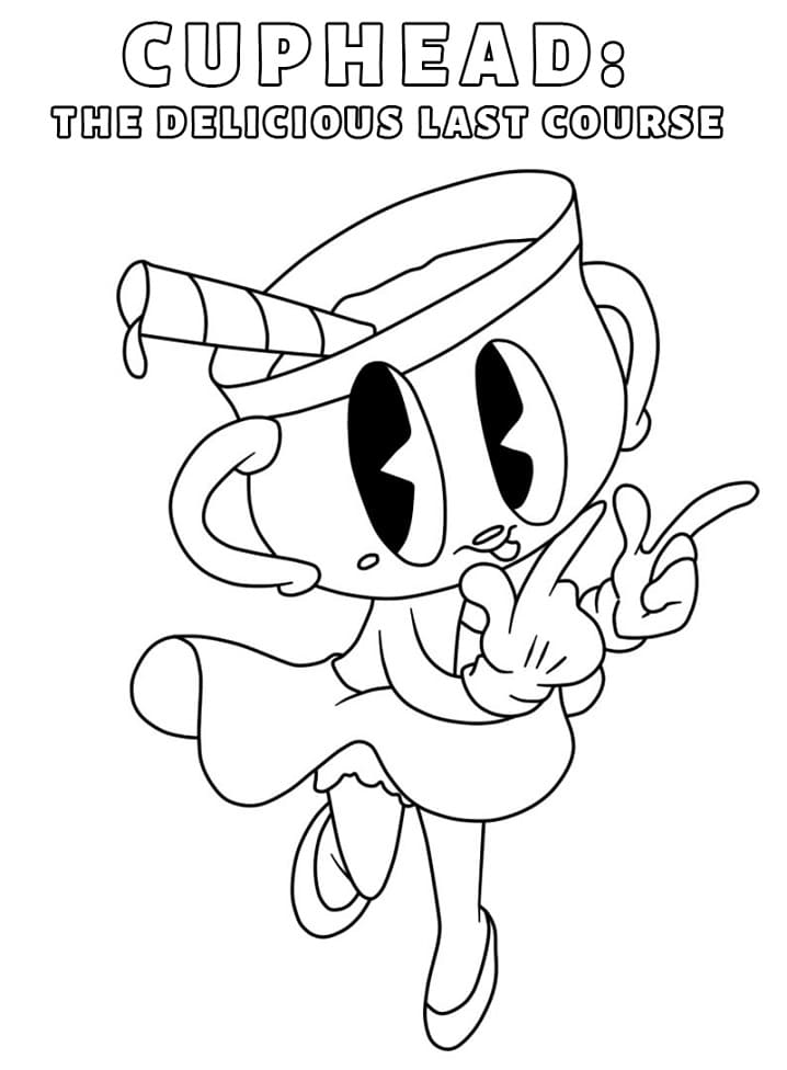 Desenho deCuphead Senhorita Cálice para colorir