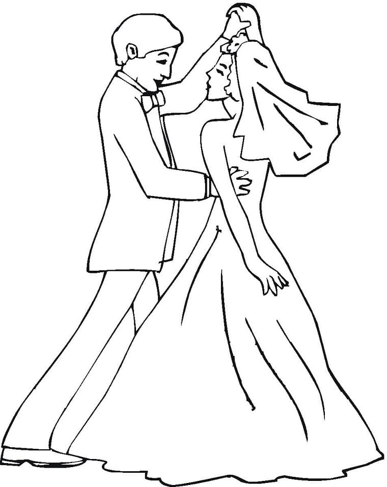 Desenho deDança de Casamento para colorir