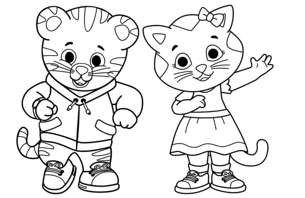 Desenho deDaniel Tigre e Katerina para colorir