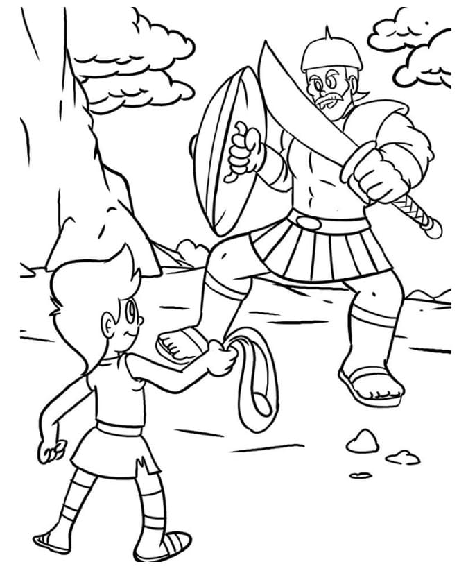 Desenho deDavi e Golias 13 para colorir