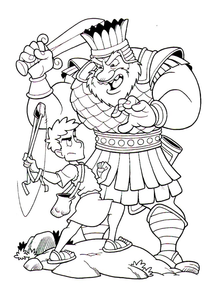 Desenho deDavi e Golias 8 para colorir