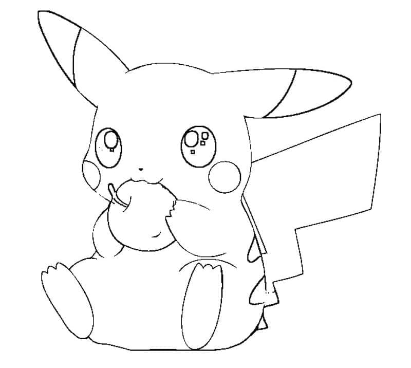 Desenho deAdorável Pikachu Pokemon para colorir