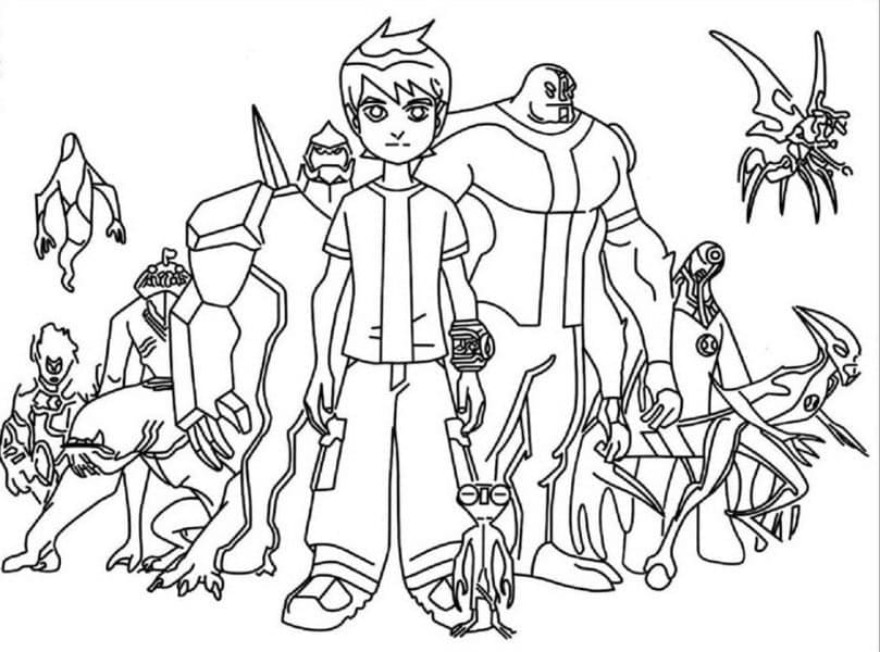 Desenho deAlienígenas de Ben 10 para colorir