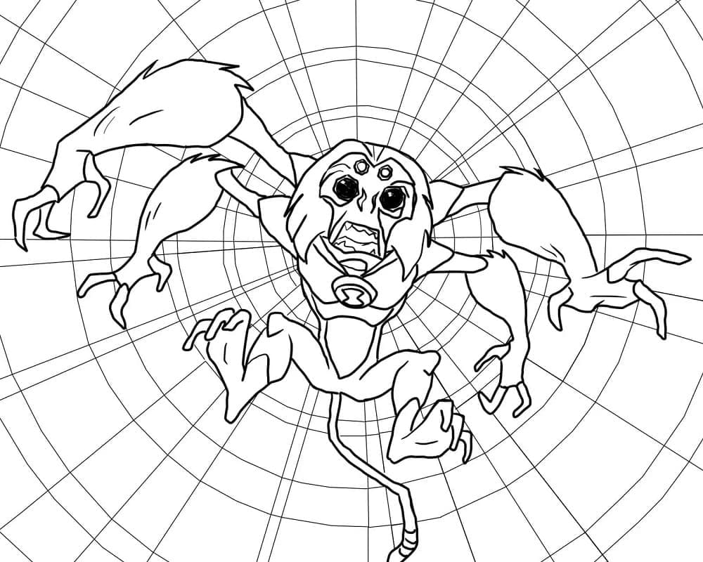 Desenho deBen 10 Spidermonkey para colorir