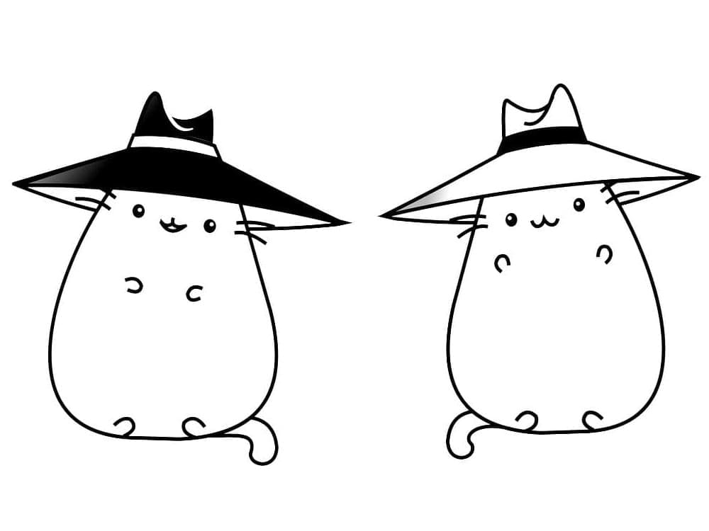 Desenho deBruxa Pusheen para colorir