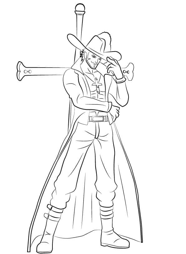 Desenho deDracule Mihawk de One Piece para colorir