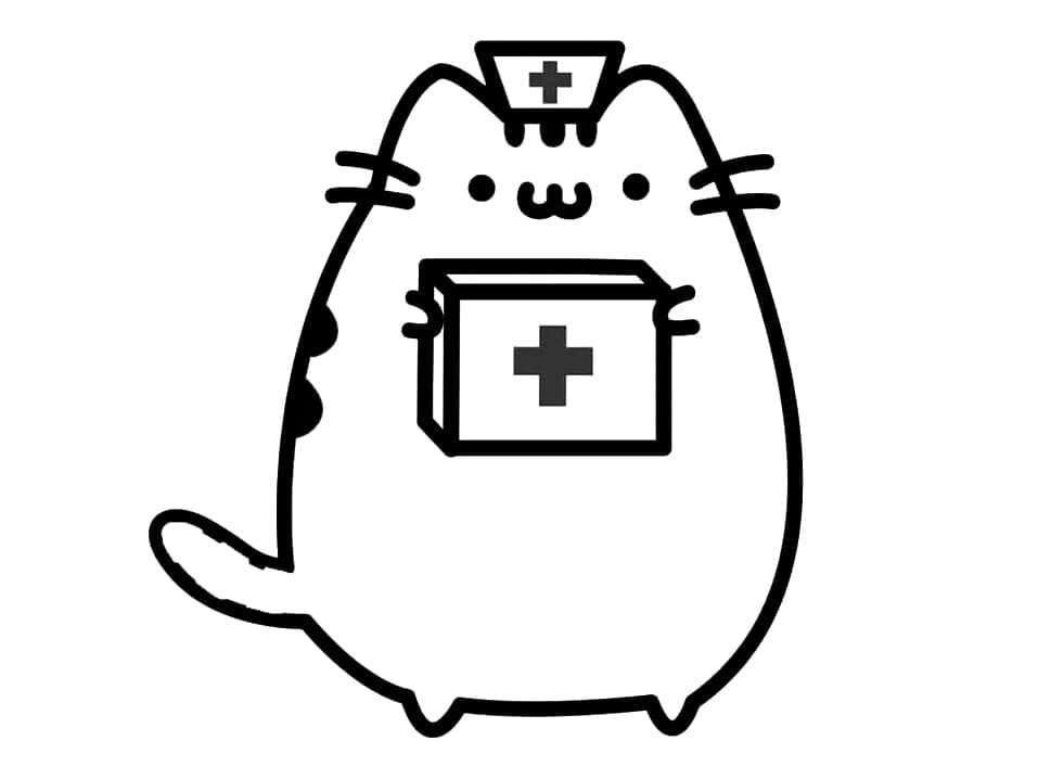 Desenho deEnfermeira Pusheen para colorir