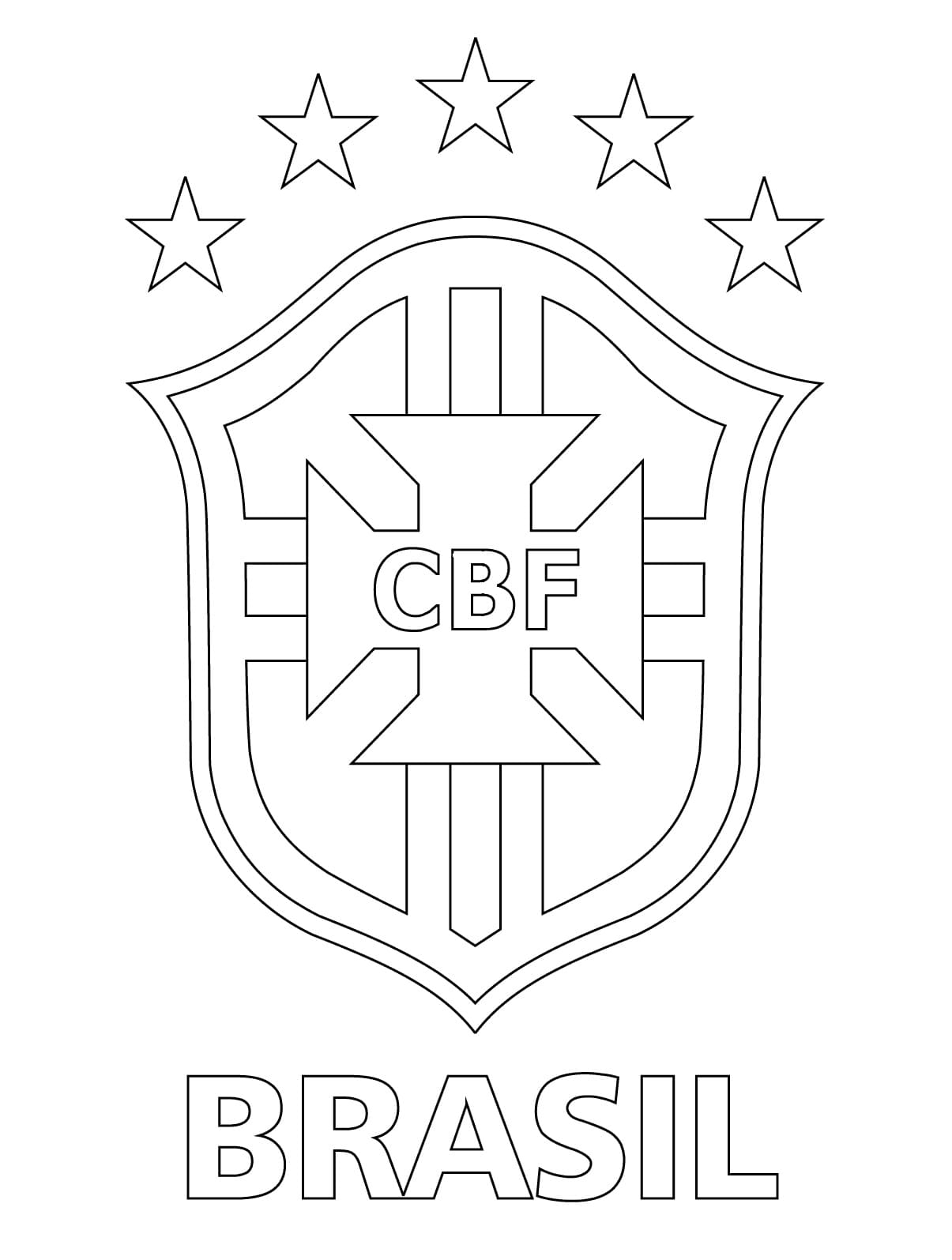 Desenhos de Escudo da Seleção Brasileira de Futebol para colorir