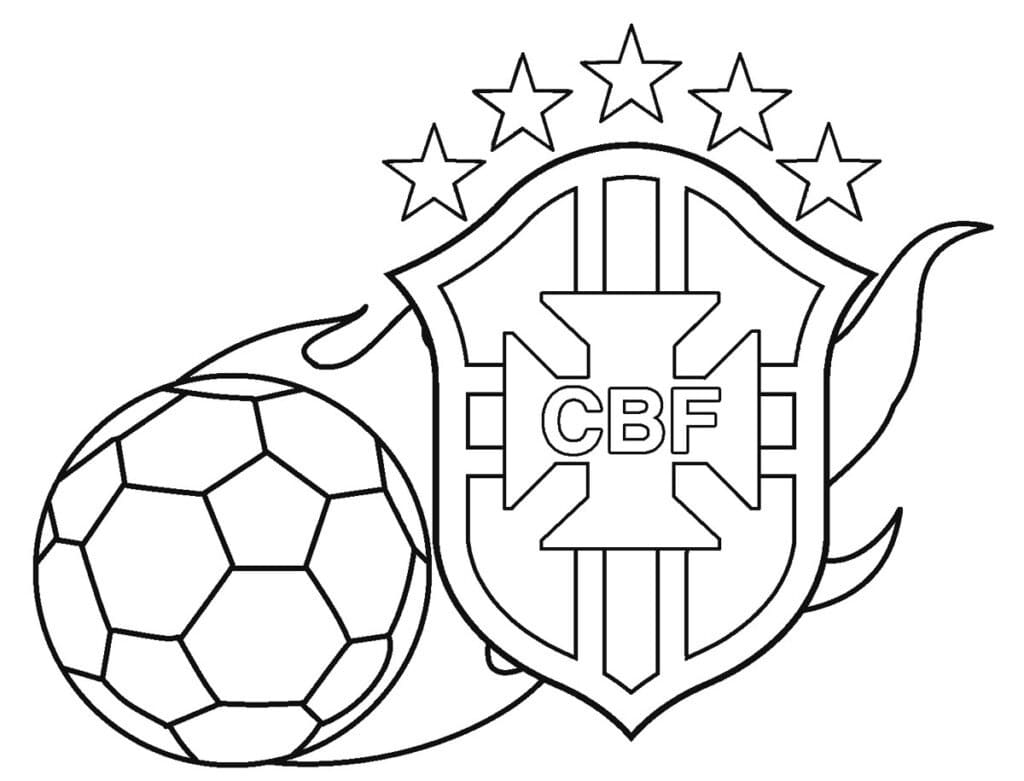 Desenho deEscudo da Seleção Brasileira de Futebol 2 para colorir