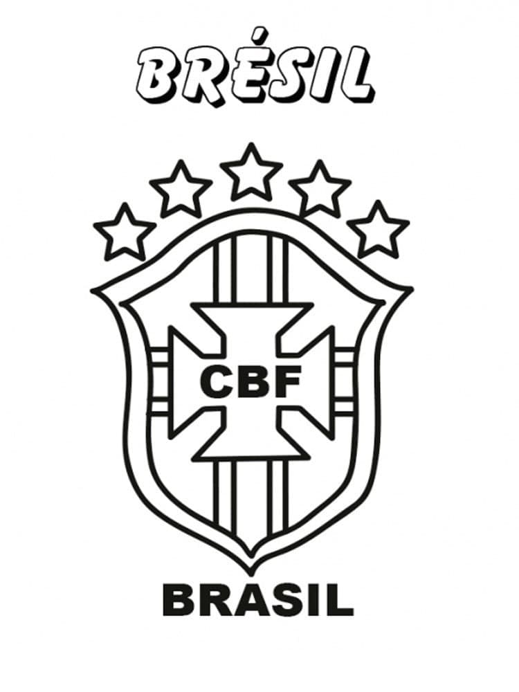 Desenho deEscudo da Seleção Brasileira de Futebol 5 para colorir