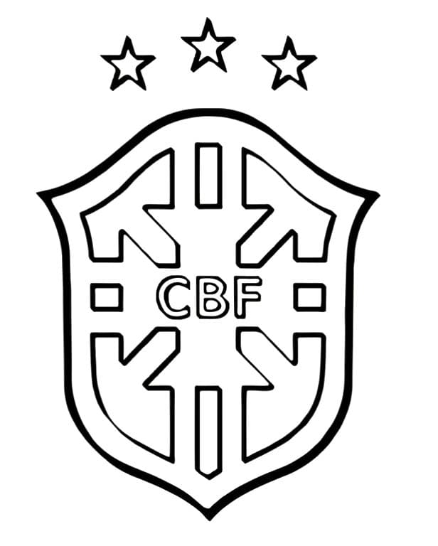 Desenho deEscudo da Seleção Brasileira de Futebol 6 para colorir