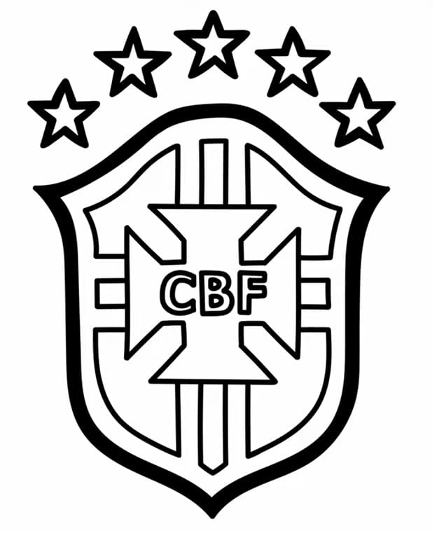 Desenho deEscudo da Seleção Brasileira de Futebol 7 para colorir