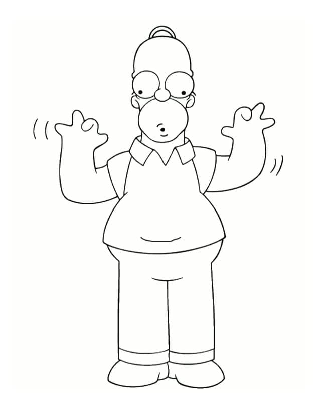 Desenho de Homer Simpson Engraçado para colorir