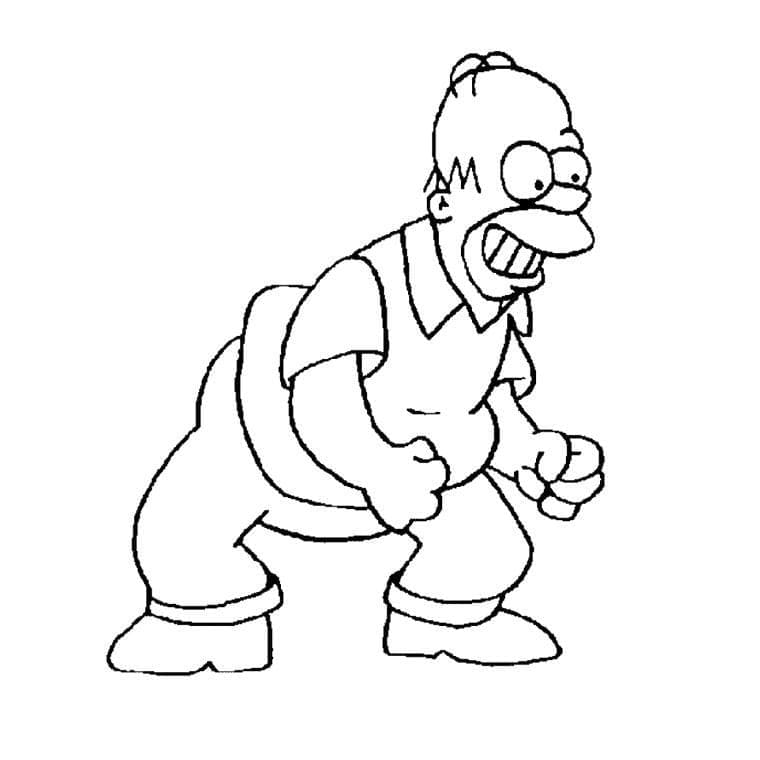 Desenho de Homer de Os Simpsons para colorir