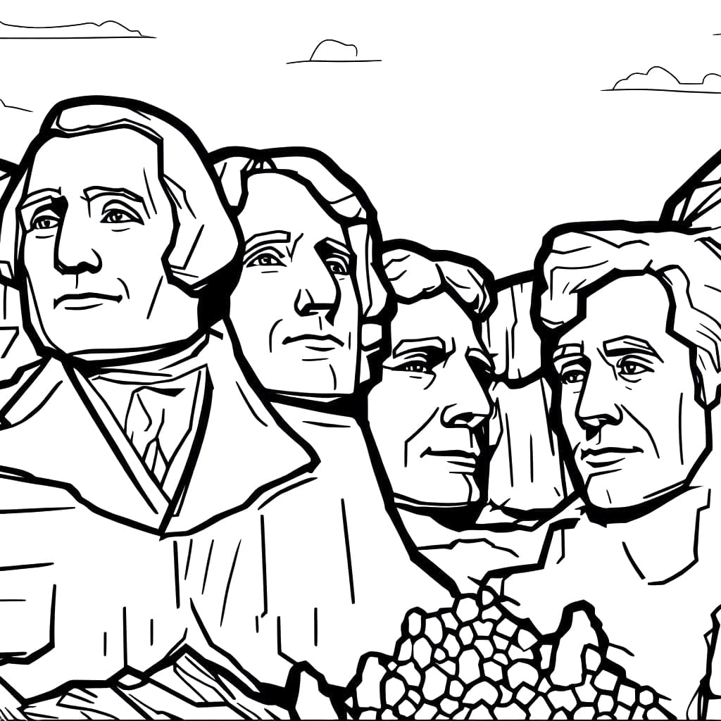 Desenhos de Monte Rushmore para colorir