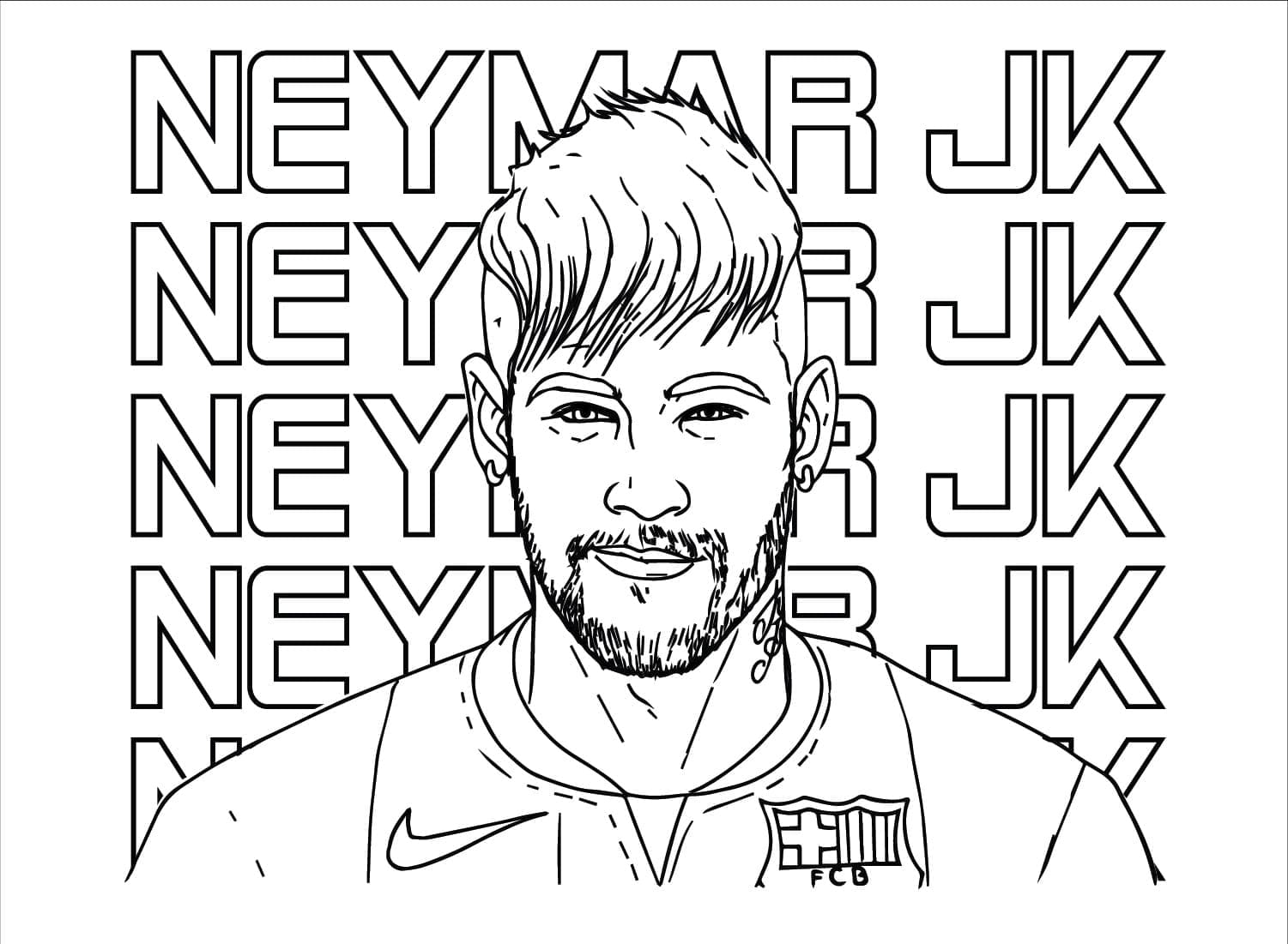 Desenho deJogador de Futebol Brasileiro Neymar para colorir