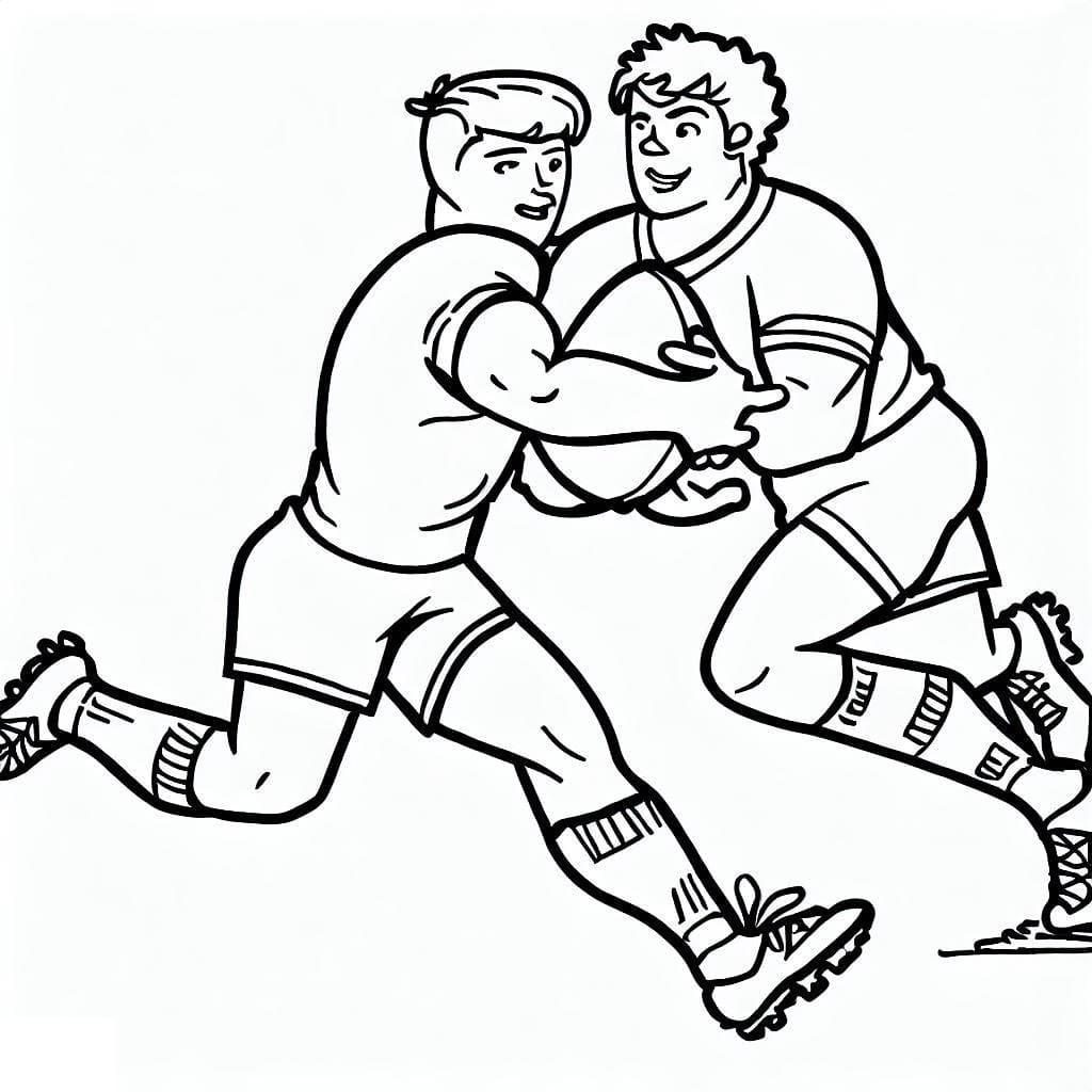 Desenho deJogadores de Rugby para colorir