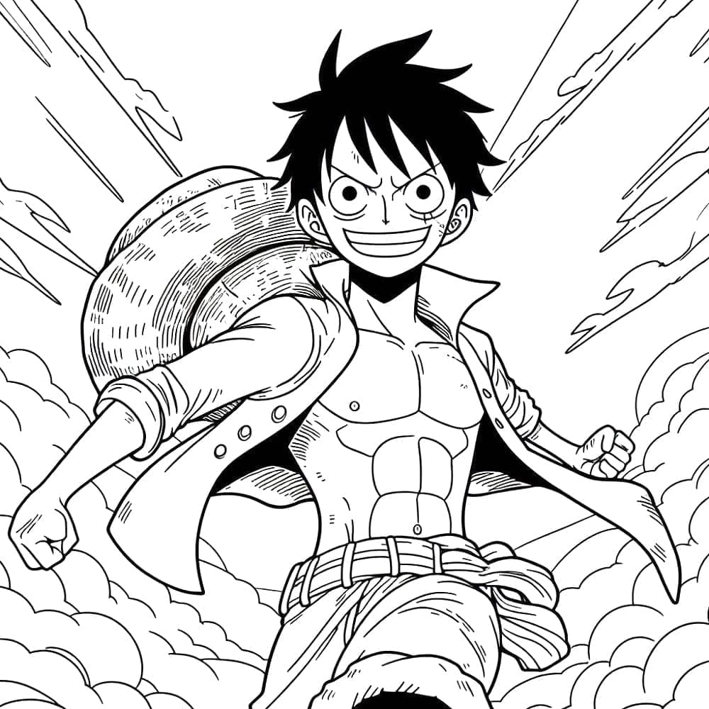 Desenho deLuffy Anime One Piece para colorir