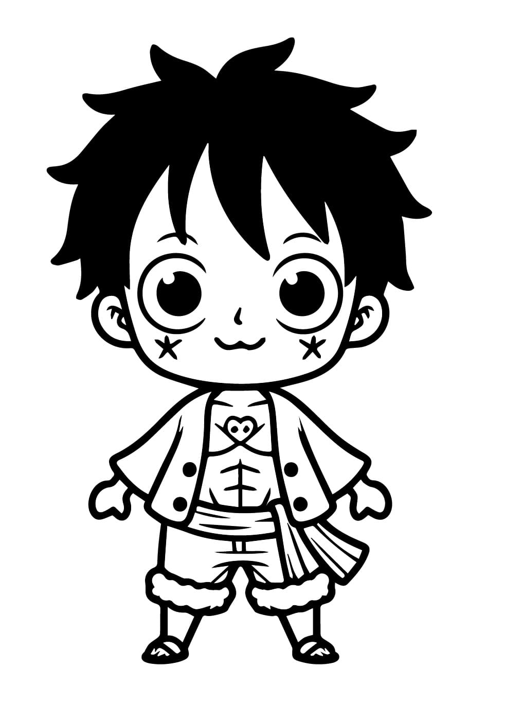 Desenho deLuffy Chibi para colorir