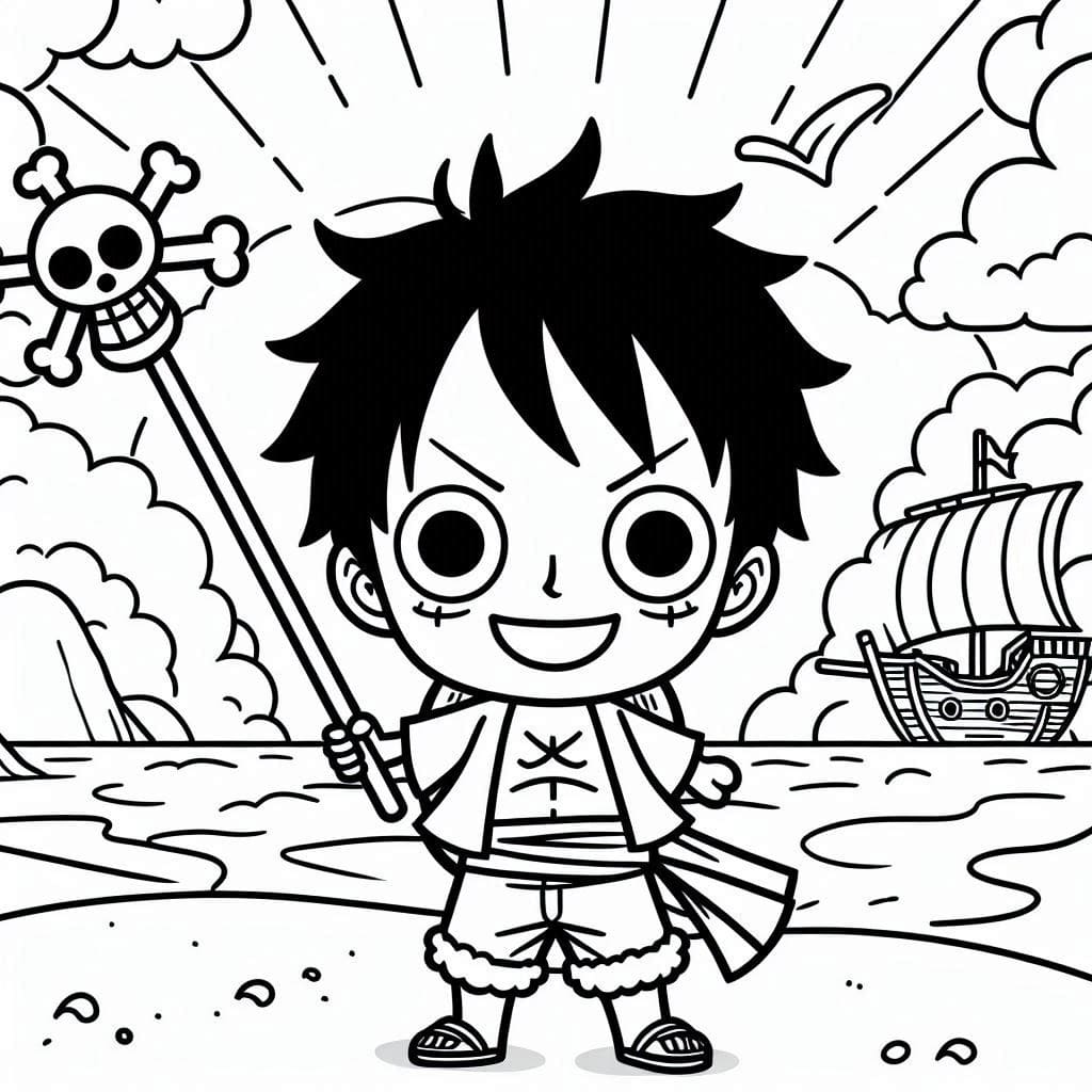 Desenho deLuffy One Piece para colorir