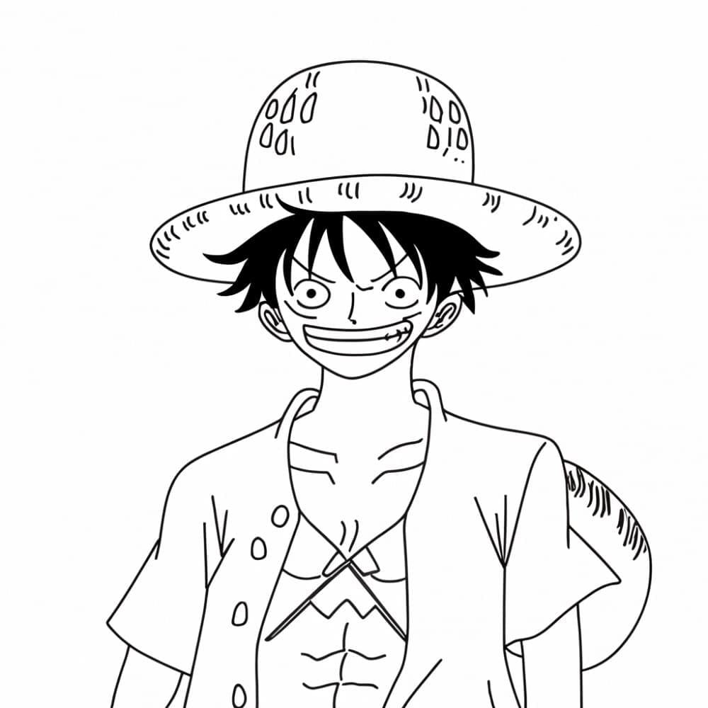 Desenho deLuffy de Anime One Piece para colorir