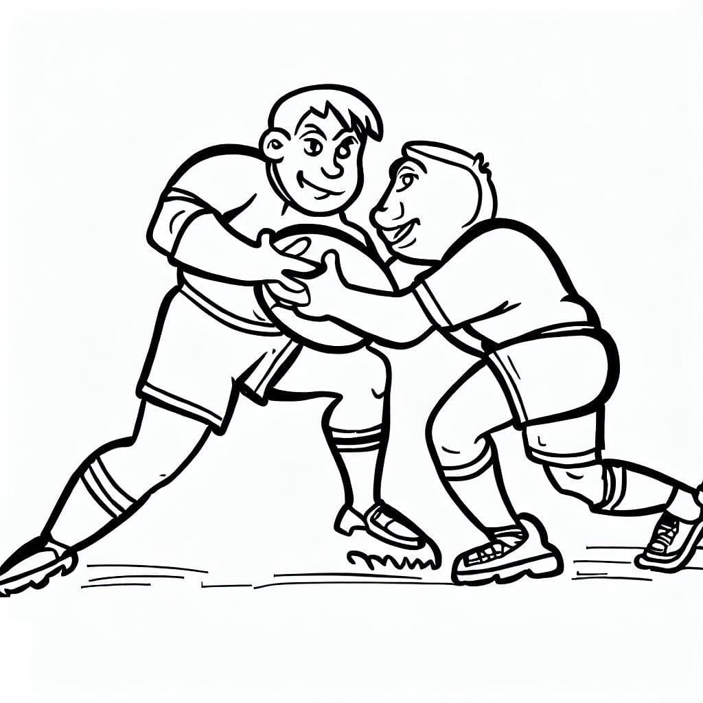 Desenho deMeninos Jogando Rugby para colorir