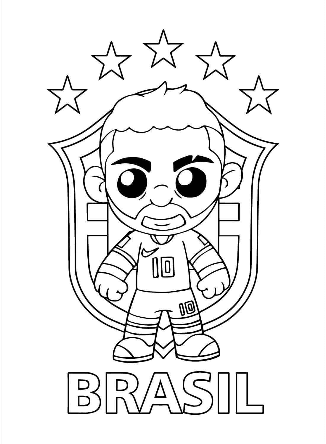 Desenho deNeymar Chibi para colorir