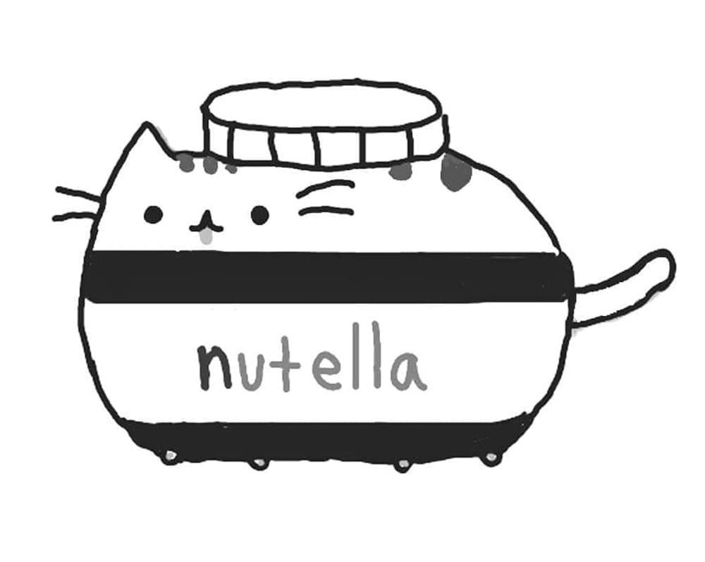 Desenho deNutella Pusheen para colorir