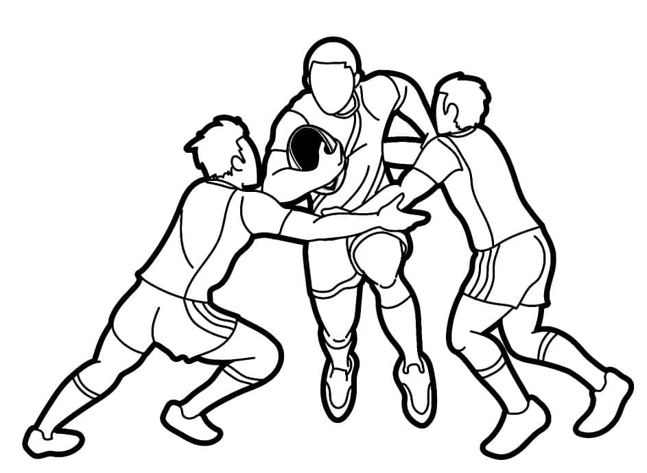 Desenho dePartida de Rugby para colorir