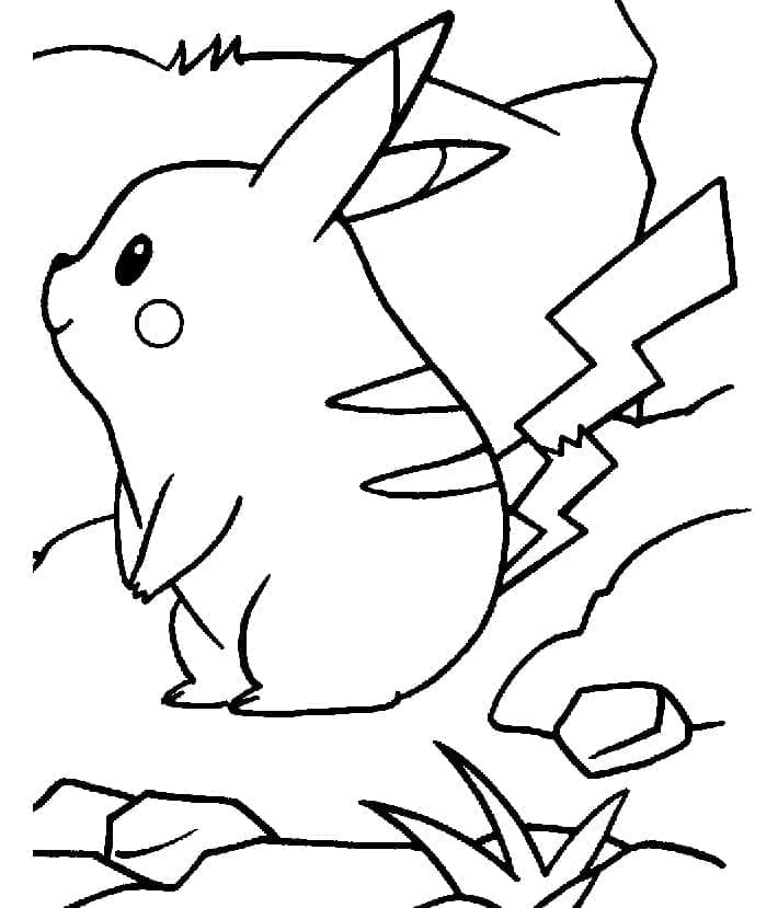 Desenho dePequeno Pikachu para colorir