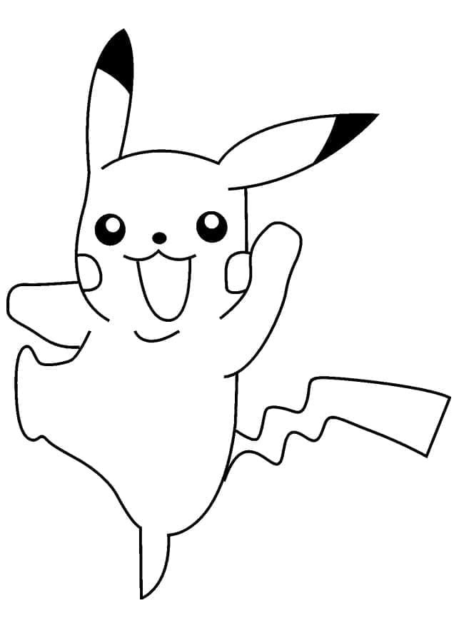 Desenho dePikachu Alegre para colorir