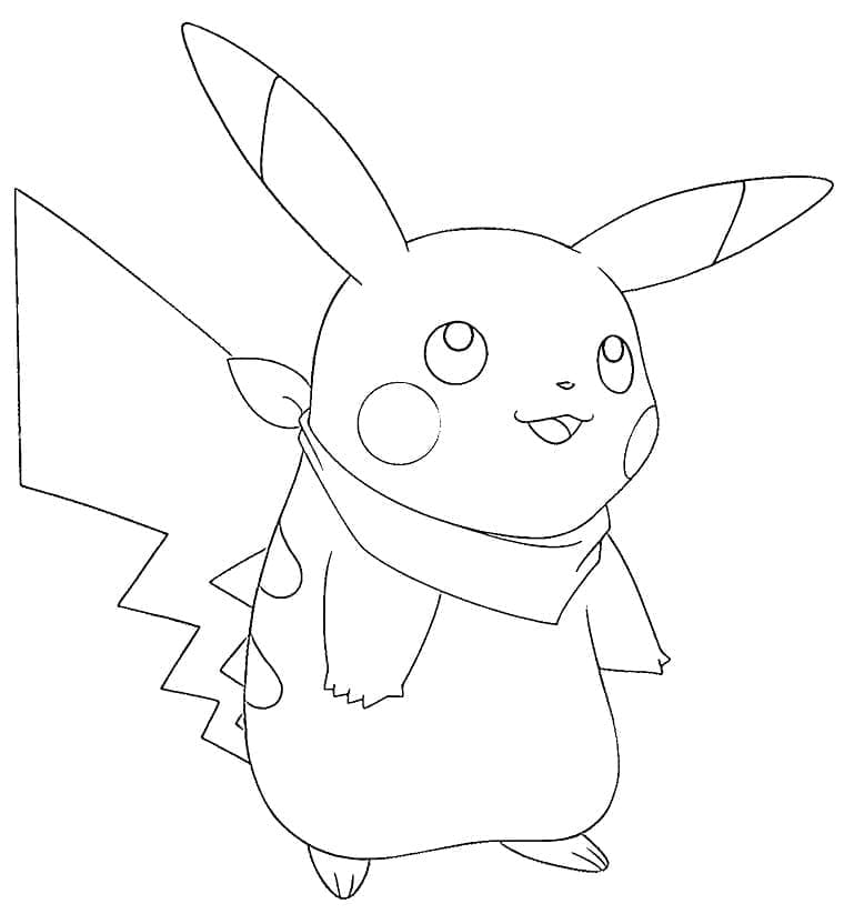 Desenho dePikachu Feliz para colorir