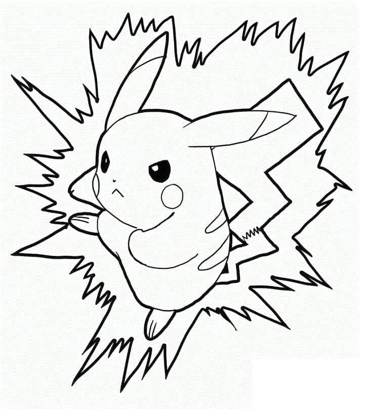 Desenho dePikachu Muito Bravo para colorir