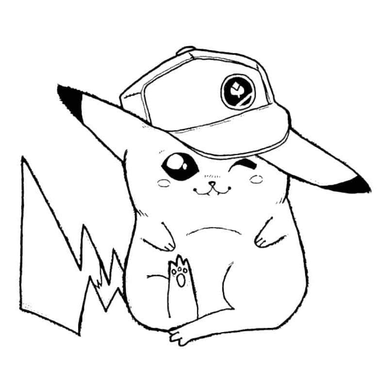 Desenho dePikachu Muito Fofo para colorir