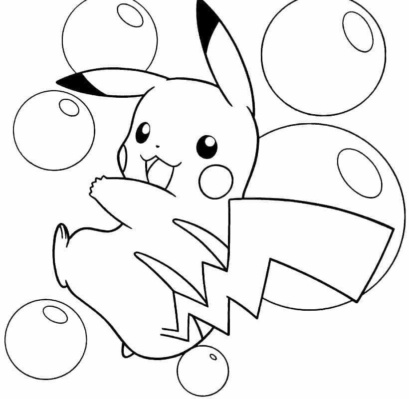 Desenho de Pikachu Pokemon para colorir