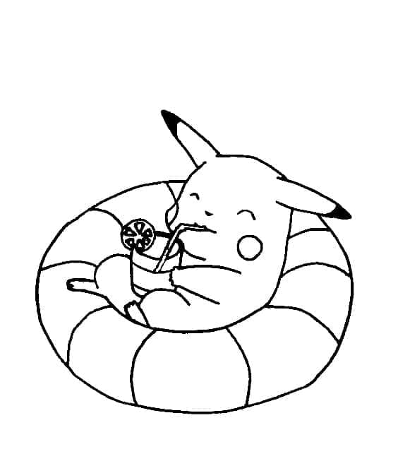 Desenho dePikachu Relaxando para colorir